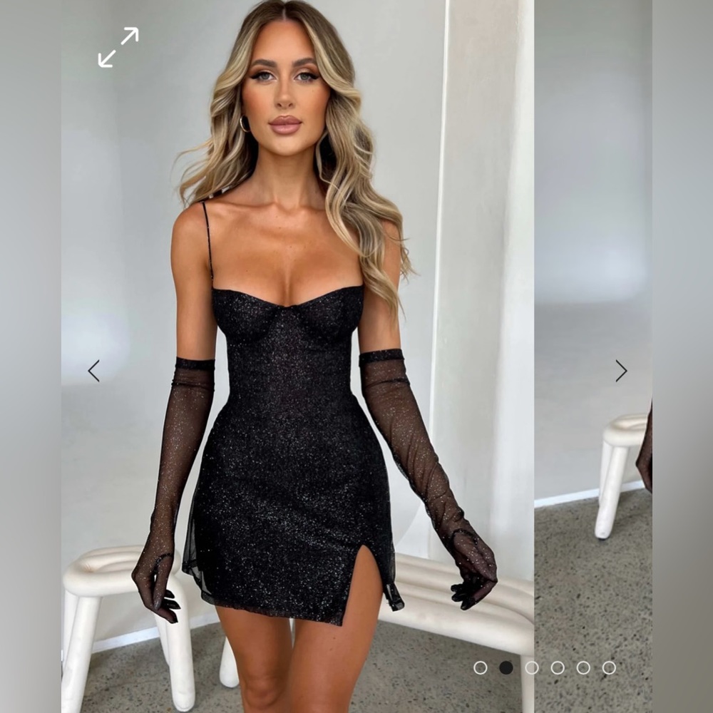 PIXIE MINI DRESS - BLACK SPARKLE